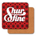 Red 4" Square Coaster w/ 3D Lenticular Animated Spinning Wheels (Imprinted)